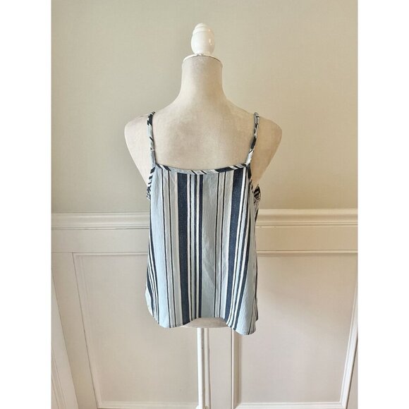 Timing Blue Stripe Button Front Tank Top L - Picture 3 of 4